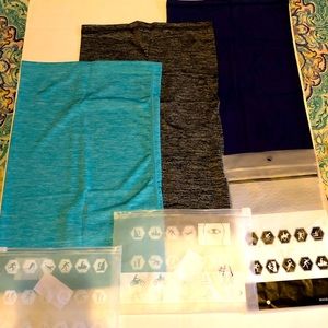 Bundle of 3 neck gaiters. Teal, grey and black